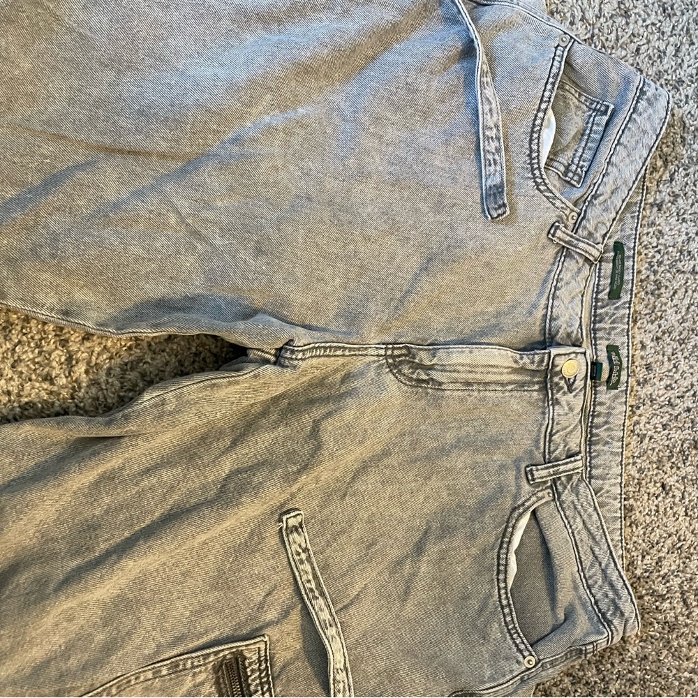 Wild Fable Gray Denim Baggy Wide Leg Jean with Side Pockets/Stings High Rise